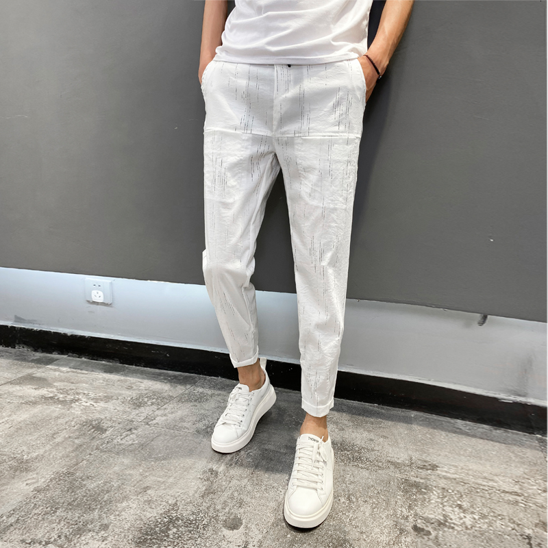 2021 New Silk Summer Ice Cotton Linen Fine Fashion Thin Fit Casual All Game Streetwear Male Pants Clothes 36 7ged, White
2021 New Silk Summer Ice Cotton Linen Fine Fashion Thin Fit Casual All Game Streetwear Male Pants Clothes 36 7ged, White