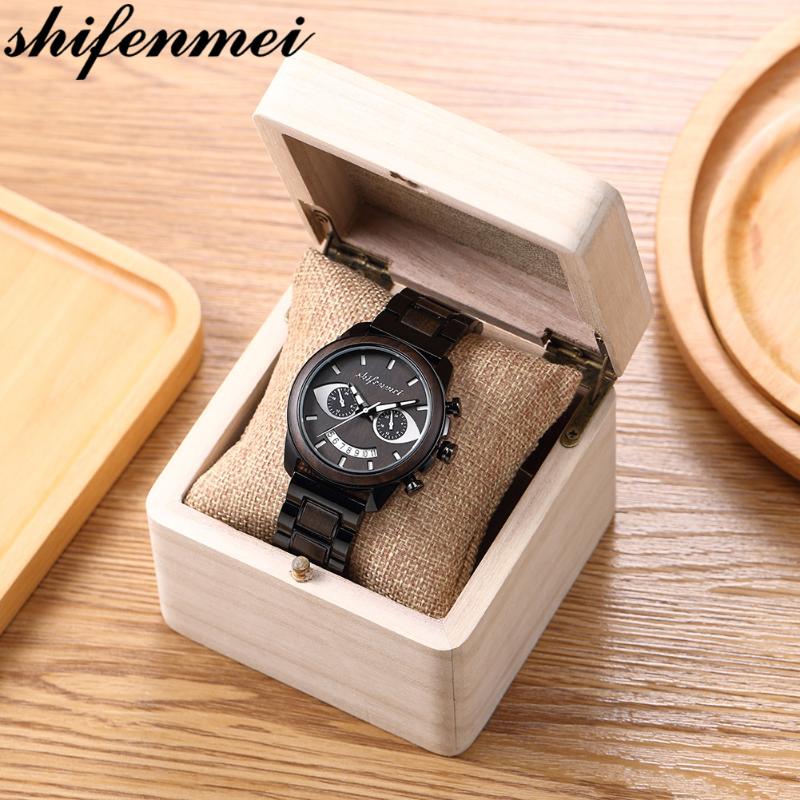 Wristwatches Chronograph Mens Quartz Watches Stainless Steel Waterproof Watch Sport Men Wooden Male Relogio Masculino With Box, S5589-1
Wristwatches Chronograph Mens Quartz Watches Stainless Steel Waterproof Watch Sport Men Wooden Male Relogio Masculino With Box, S5589-1