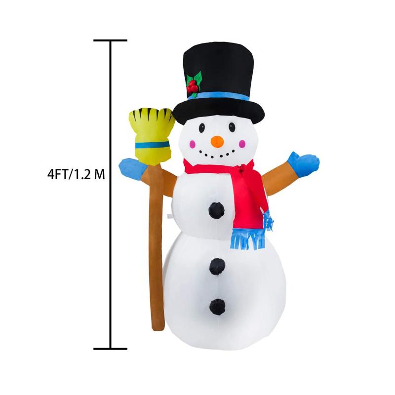 Christmas Decorations 1.2m Led Illuminated Inflatable Snowman Air Night Lamp Decoration Giant Santa Claus With Crutch Xmas Props Decor