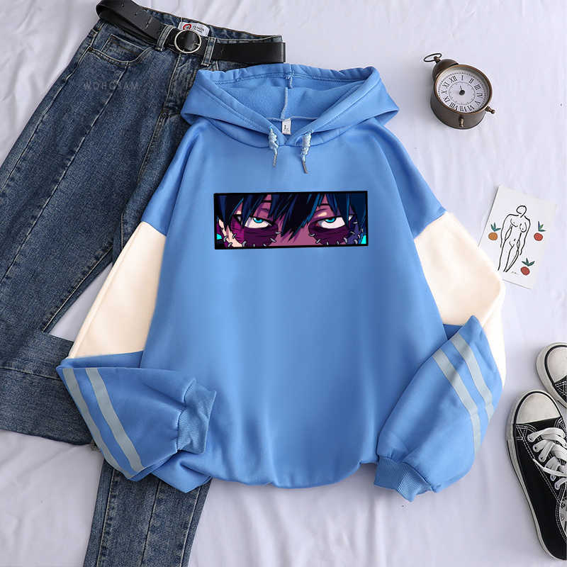 Anime My Hero Academia Manga Dabi Eye Harajuku Men Hoodies Sweatshirt Casual Loose Women Winter Black Patchwork Pullover Hoodies Y0804