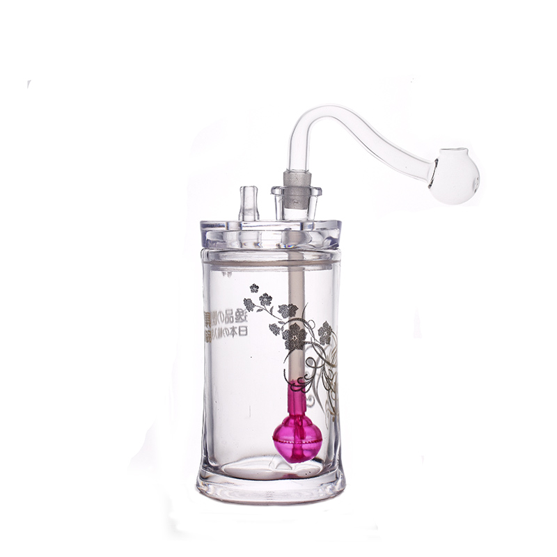 Wholesale mini 10mm female Hookah Acrylic Bongs Set Shisha Plastic Smoking Water oil rig bong Pipes With 10mm male glass oil rig bowl