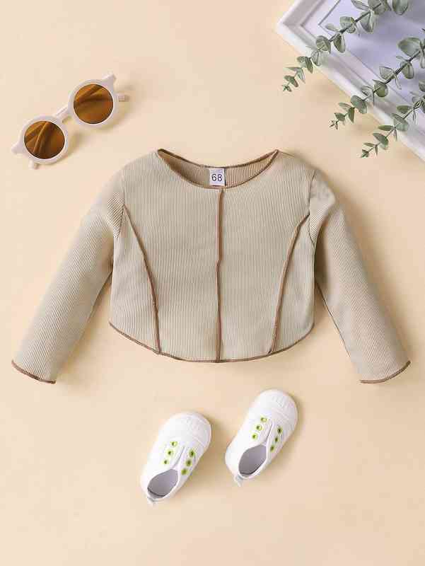 Baby Top-stitching Ribbed Knit Tee SHE
