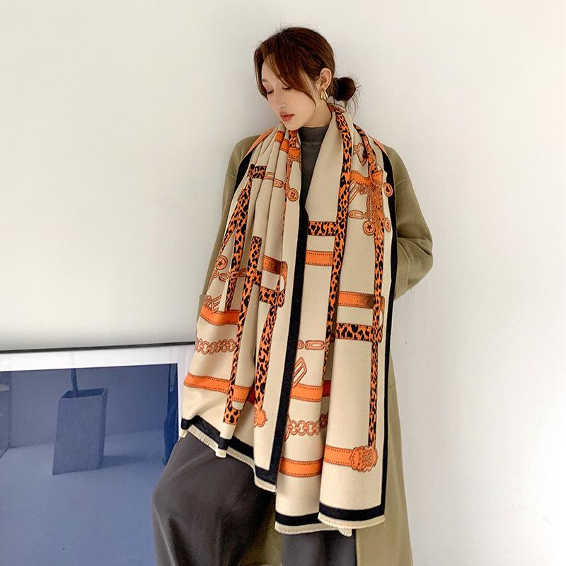 Scarves Korean Autumn And Winter Leopard Print Imitation Cashmere Scarf Women Warm Thick Shawl Double-sided 60*190cm
Scarves Korean Autumn And Winter Leopard Print Imitation Cashmere Scarf Women Warm Thick Shawl Double-sided 60*190cm