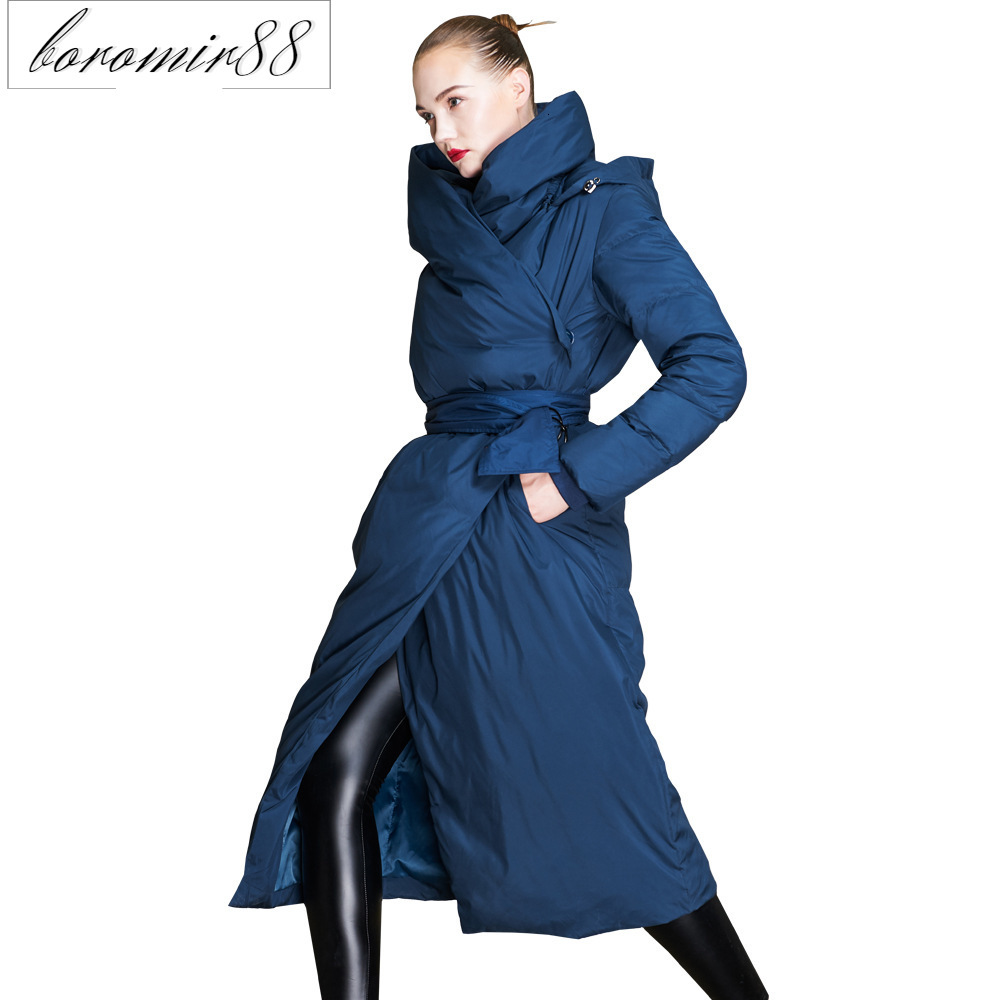 Women' thickened cloak coat fashion design sense robe wrapped hooded down jacket long trend, Black
Women' thickened cloak coat fashion design sense robe wrapped hooded down jacket long trend, Black