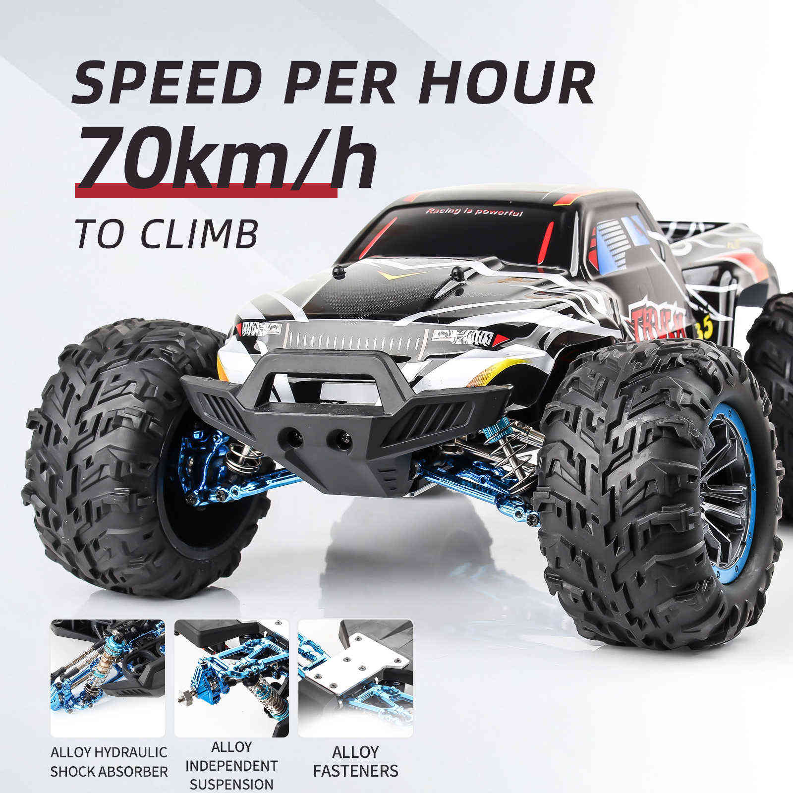 1:10 Scale 2.4G RC Car High Speed Remote Control Off Road Car 4WD 70km/h Brushless Truck Rc carros Model Childrens Toys Gift 211027
1:10 Scale 2.4G RC Car High Speed Remote Control Off Road Car 4WD 70km/h Brushless Truck Rc carros Model Childrens Toys Gift 211027