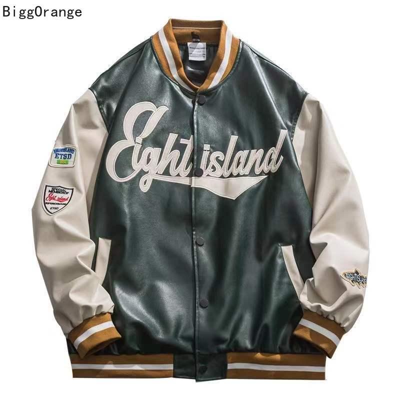Men's Jackets Spring Stitching PU Leather Jacket Men Women Trend American Street Embroidery Loose Baseball Uniform Student, Black;brown
Men's Jackets Spring Stitching PU Leather Jacket Men Women Trend American Street Embroidery Loose Baseball Uniform Student, Black;brown