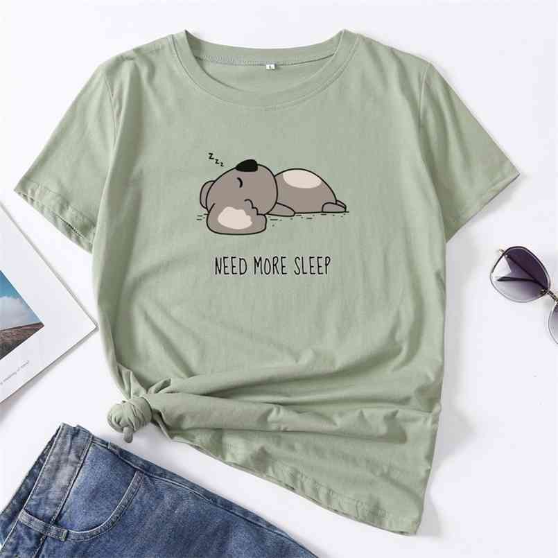 Women Summer Short Sleeve 100% Cotton T shirt Plus Size -5XL Oversize Lazy Sleep Koala Print Casual T-shirt O Neck Lady Tee Top 210708, Pink
Women Summer Short Sleeve 100% Cotton T shirt Plus Size -5XL Oversize Lazy Sleep Koala Print Casual T-shirt O Neck Lady Tee Top 210708, Pink