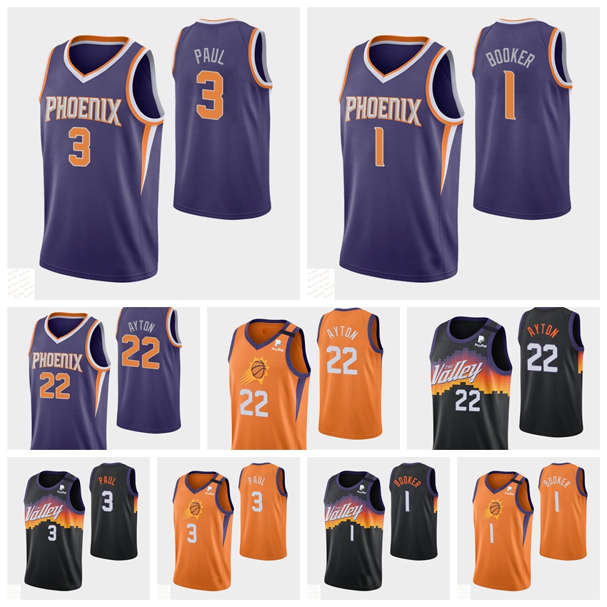 PhoenixSunsMen Basketball 2021 Finals Chris Devin Booker Deandre Ayton Paul Black Stitched Jersey City Swingman
PhoenixSunsMen Basketball 2021 Finals Chris Devin Booker Deandre Ayton Paul Black Stitched Jersey City Swingman