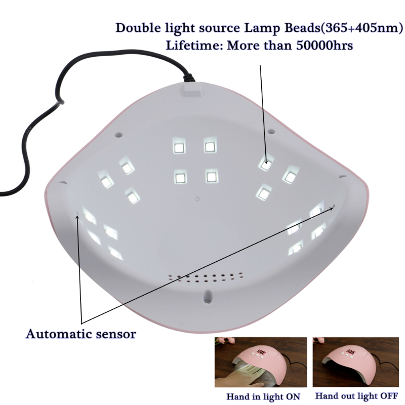 Nail Dryers 54W Drying Lamp UV LED For Curing Gel Polish Machine Motion Sensing LCD Digital Display Manicure Tools