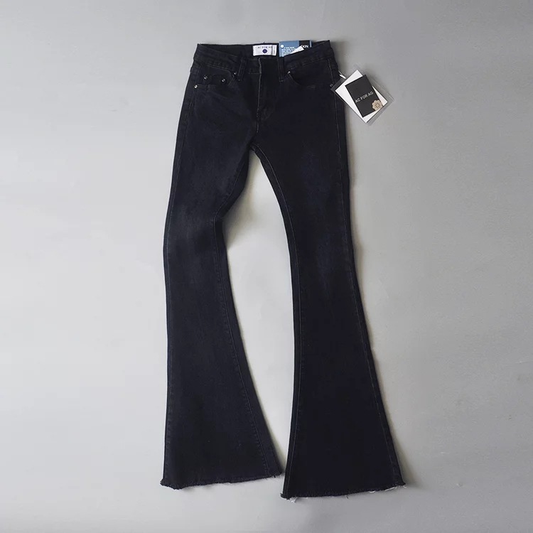 High Waist Jeans Blue Black Flare Jeans For Women Denim Skinny Womans Jeans Female Wide Leg Ladies Pants
