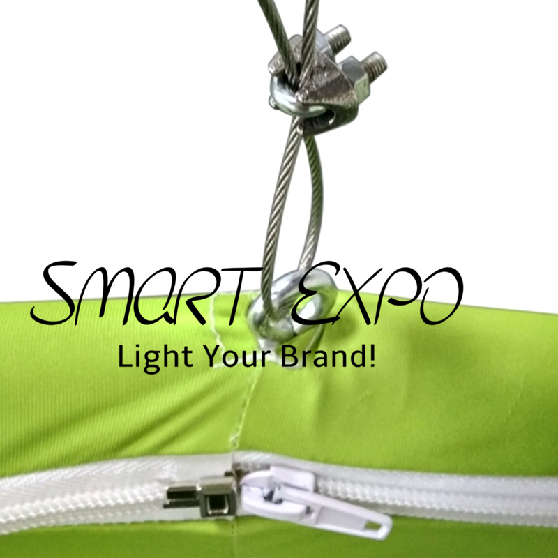 Advertising Display 20ft(L)X4ft(H) Exhibition Booth Logo Showing Hanging Banner with Strong Aluminum Frame Tension Fabric Print Graphic Portable Bag