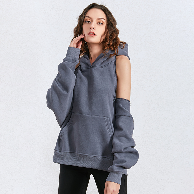 TWOTWINSTYLE Black Casual Hollow Out Sweatshirt For Women Hooded Long Sleeve Pocket Female Sweatshirts Spring Fashion New 201106