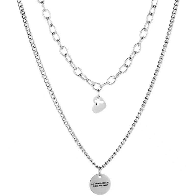 Pendant Necklaces POTCET Unisex Stainless Steel Round Card Love Titanium Necklace Clavicle Chain Geometric Fashion Hip Hop Party Jewelry
Pendant Necklaces POTCET Unisex Stainless Steel Round Card Love Titanium Necklace Clavicle Chain Geometric Fashion Hip Hop Party Jewelry