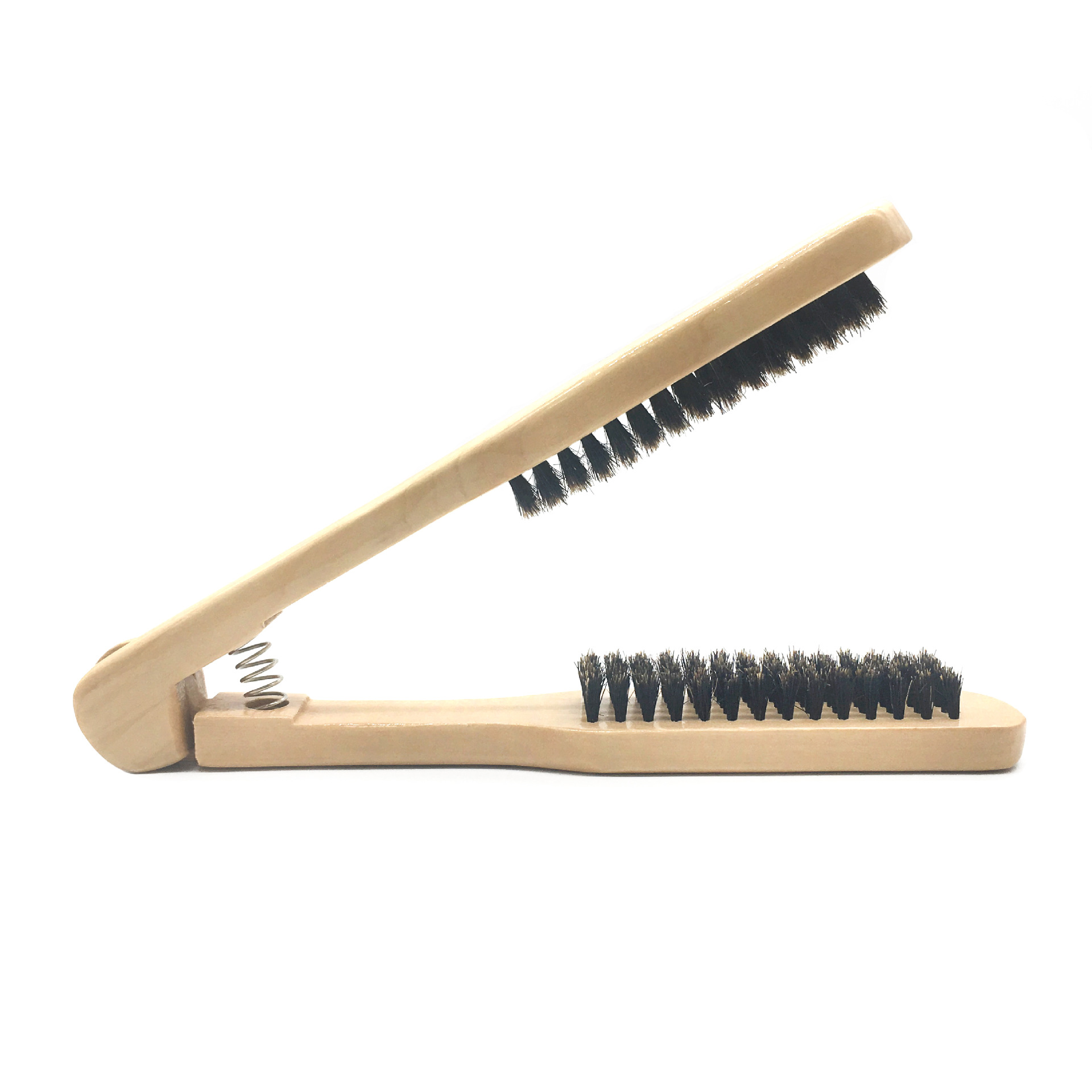 V Folded Hair Straightener Boar Bristles Clamp No Electric Detangler Hair Brush Hairs Styling Tool Double Side Wood Environmental