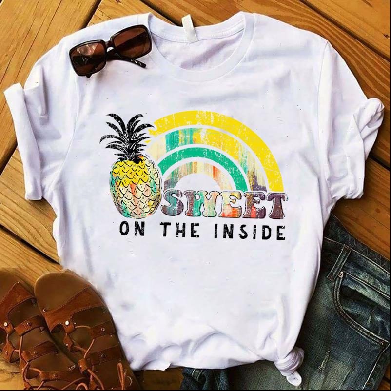 women lady t shirt pinapple rainbow printed tshirt ladies short sleeve loose tee women female clothes graphic t shirt, White
women lady t shirt pinapple rainbow printed tshirt ladies short sleeve loose tee women female clothes graphic t shirt, White