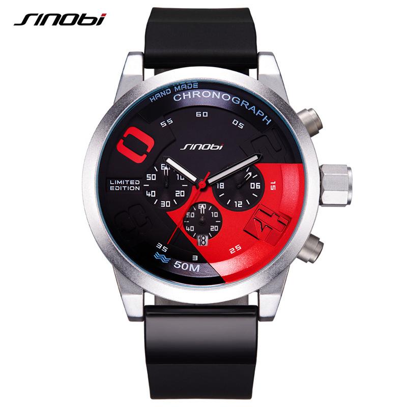 Wristwatches SINOBI Fast & Furious Chronograph Mens Sports Wrist Watches Rubber Watchband Males Geneva Quartz Clock 2021, Red
Wristwatches SINOBI Fast & Furious Chronograph Mens Sports Wrist Watches Rubber Watchband Males Geneva Quartz Clock 2021, Red