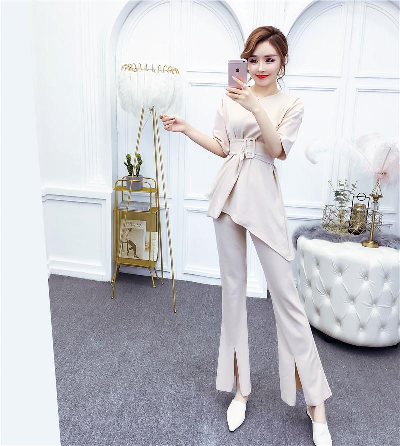 Women's Two Piece Pants Korean Style Women 2 Set Top And Office Work Luxury Clothing High Quality Business Suit Ensemble Femme Deux Pieces
