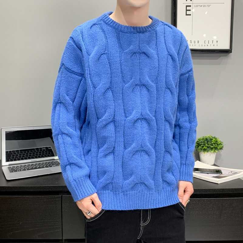Fashion Sweaters Men's Pullovers Long Sleeves Autumn Winter Pullovers Knitted O-Neck Sweaters Men Tops Youthful Male 210818