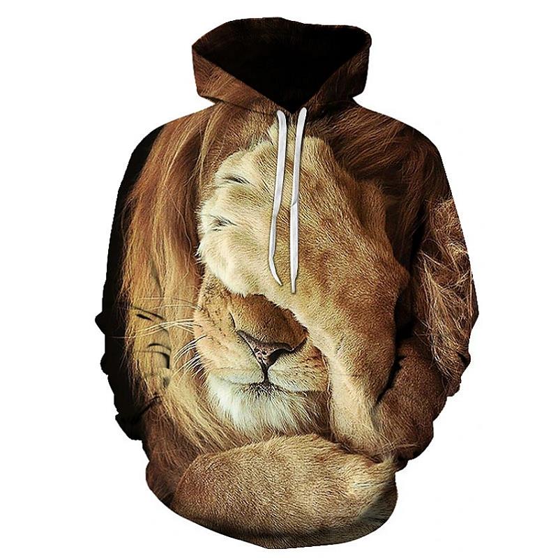 

Men's Women's 3d Graphic Hoodies Fashion Lion Pattern Hoodie Unisex Couple Outfit Classic Hiphop Printing Sweatshirt Boys Streetwear, Dx-074