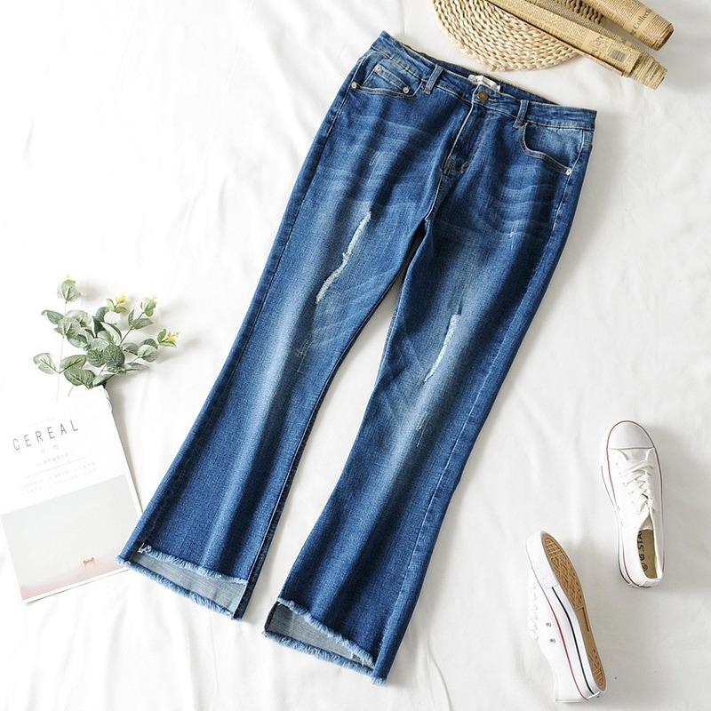 Plus Size Pants 4XL-5XL Women's Stretchable Blue Jeans Casual Slim Long Denim With Holes, Black
Plus Size Pants 4XL-5XL Women's Stretchable Blue Jeans Casual Slim Long Denim With Holes, Black