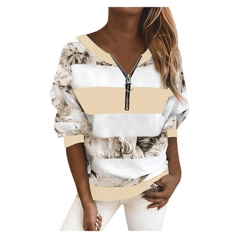 Women' Blouses & Shirts Summer Women Blouse Striped Fashion Girl Floral Print Zipper Tee-shirts Long Sleeves Female Casual Blusas T-shirts, Blue
Women' Blouses & Shirts Summer Women Blouse Striped Fashion Girl Floral Print Zipper Tee-shirts Long Sleeves Female Casual Blusas T-shirts, Blue