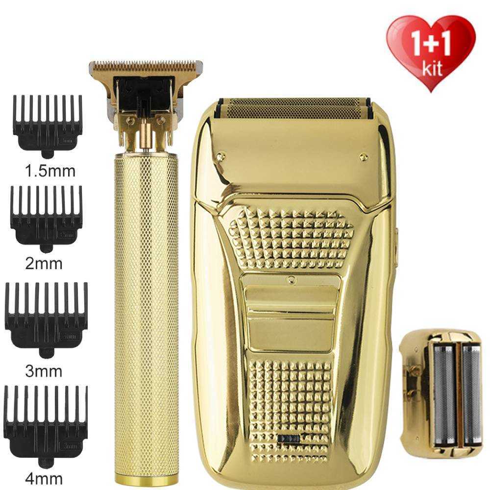 Men Electric Hair Trimmers Set USB Rechargeable Hair Clipper Retro Double Cutter Head Shaver Beard Razor Haircut Machine L24