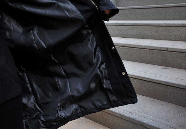 Vefadisa Women Scrawl Overcoat Spring Autumn Long Hooded Cotton Coat Letter Printing Jacket Black DQ0287 210825