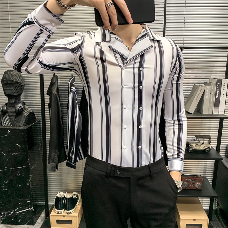 Alta Qualidade New Primavera Novo Manga Longa Camisas Listradas Dos Homens Simples Coreano Turn Down Collar Magro Ajuste Ch V8YD, Black;brown
Alta Qualidade New Primavera Novo Manga Longa Camisas Listradas Dos Homens Simples Coreano Turn Down Collar Magro Ajuste Ch V8YD, Black;brown