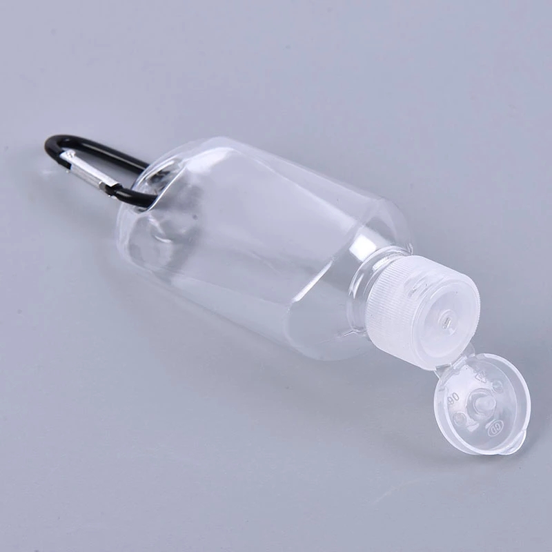 50ml Portable Plastic Empty Alcohol Bottle Key Rings for disinfectant and hand sanitizer Travel bottle with keychain Wholesale Price