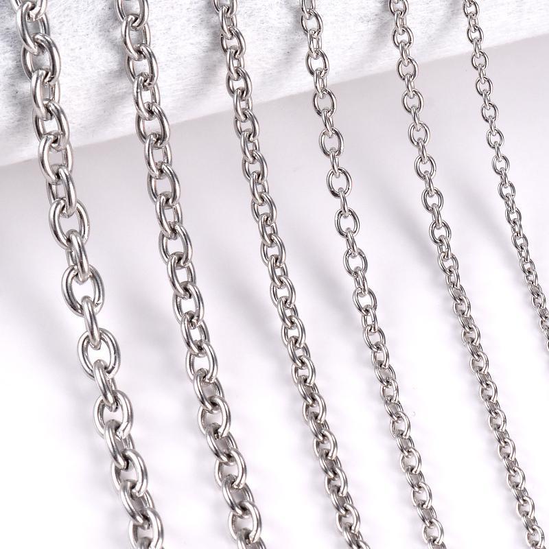 Chains 1Pc Width 1.5mm-6mm Stainl Steel Cross O Chain Nelace For Women Men DIY Jewelry Thin Bracelet
Chains 1Pc Width 1.5mm-6mm Stainl Steel Cross O Chain Nelace For Women Men DIY Jewelry Thin Bracelet
