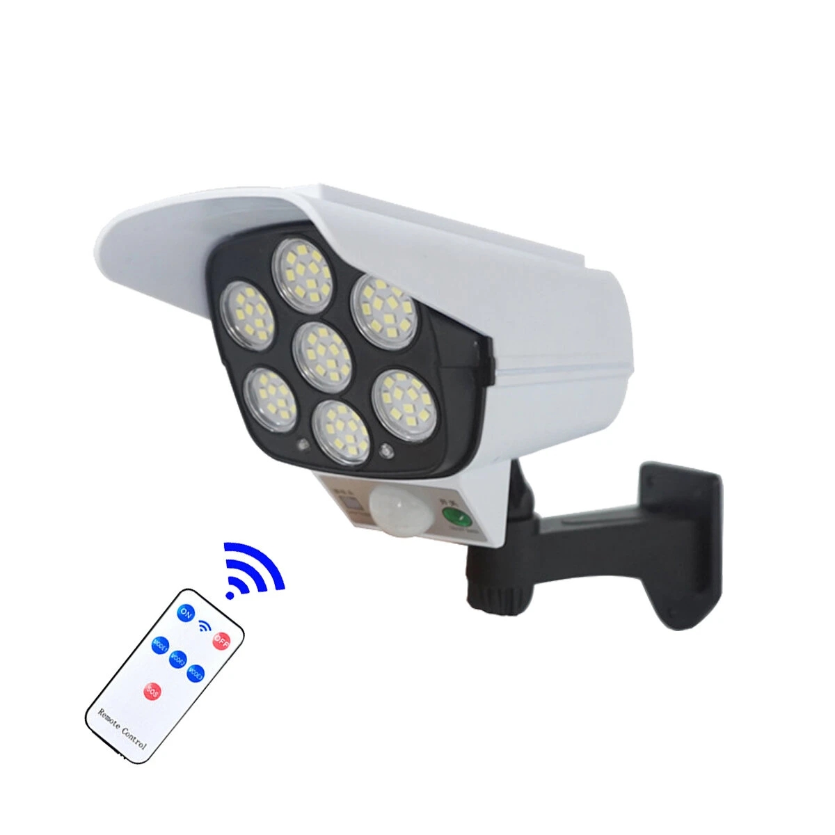 77LED Solar Powered Sensor Light Motion Sensor Outdoor Security Lamp Emulation Camera Waterproof IP65 - With Remote
