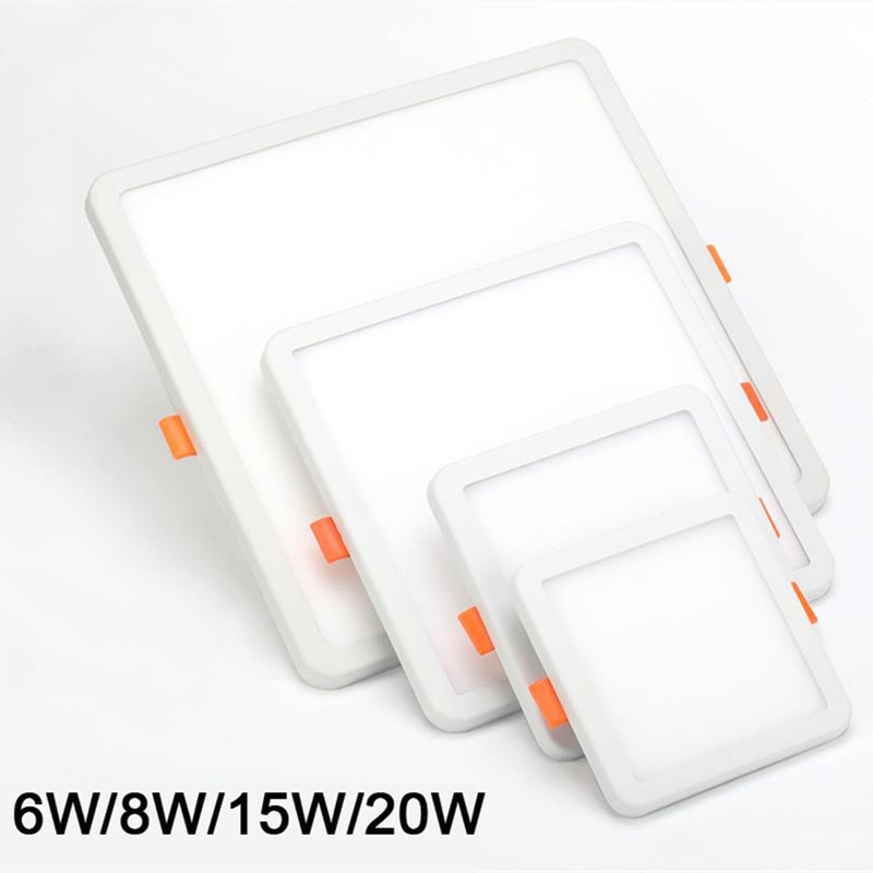 AC 85-265V Ultra Thin Round LED Panel Light 6W 8W 15W 20W Aluminum Ceiling Recessed Downlight open hole adjustable White