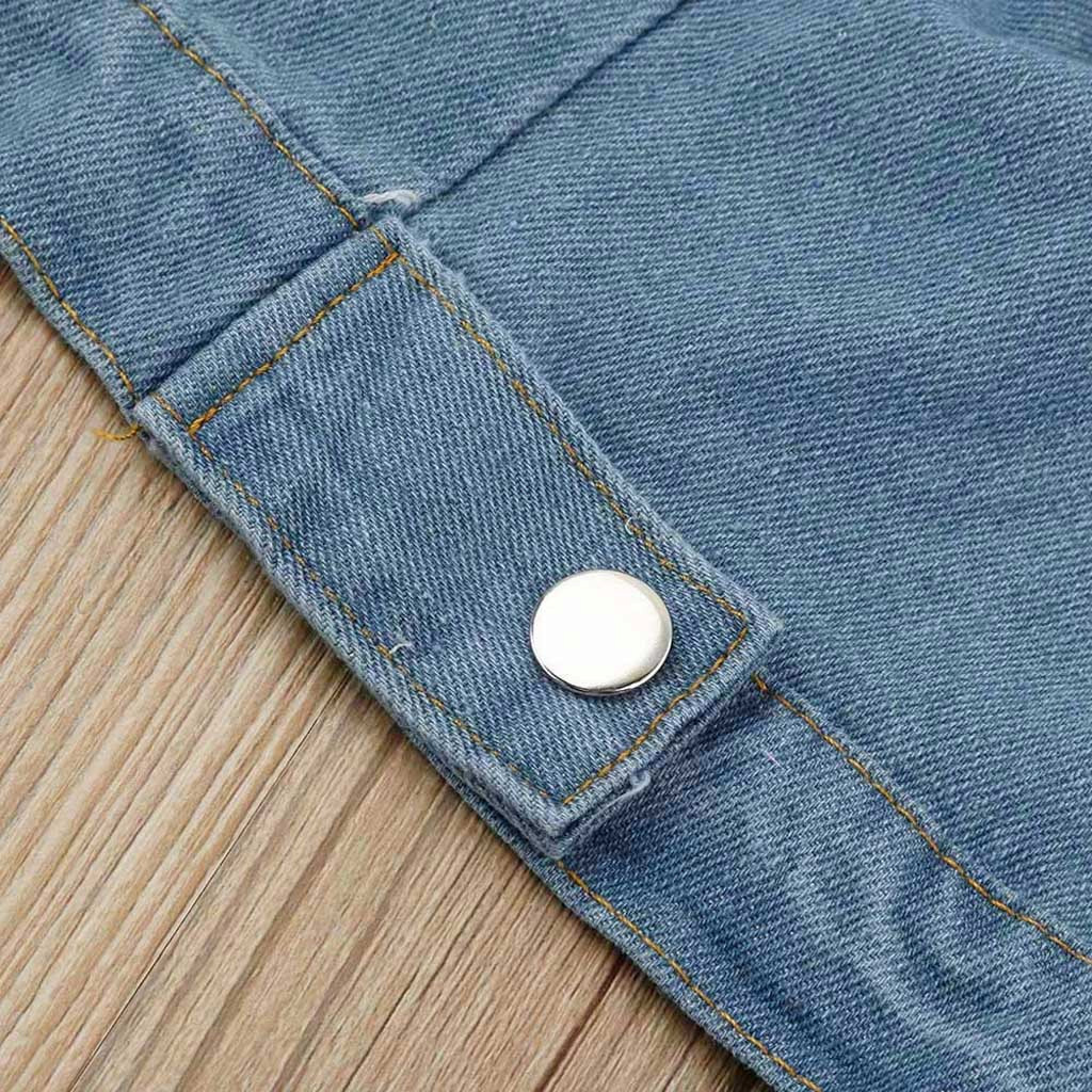 Women Retro Oversize Loose Button Jacket Casual Denim Jeans Pocket Coat Outwear Solid Color Street Decoration Lady Denim Jacket T200113