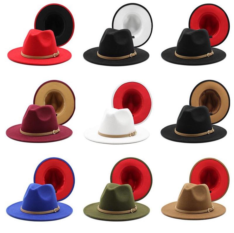 Felt Fedora Hats Men Women Patchwork Jazz Panama Cap Imitation Wool Double-Sided Color Wide Brim Hat Mens Woman Fashion Street Caps NEW, Pls remark color numbers
Felt Fedora Hats Men Women Patchwork Jazz Panama Cap Imitation Wool Double-Sided Color Wide Brim Hat Mens Woman Fashion Street Caps NEW, Pls remark color numbers