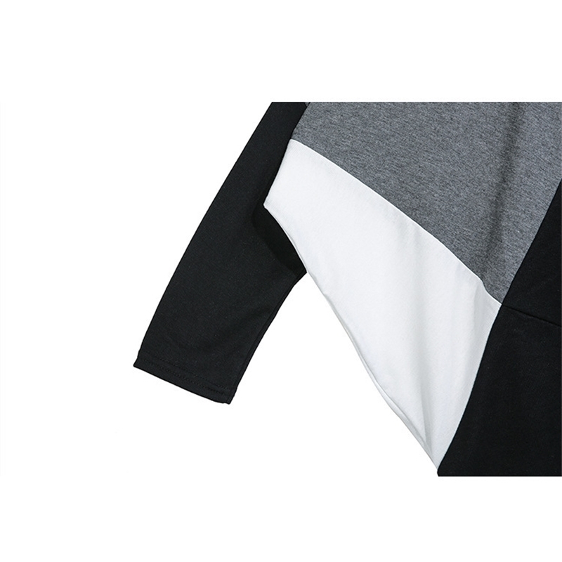 EAM Loose Fit Split Joint Oversized Sweatshirt Round Neck Long Sleeve Women Big Size Fashion Spring Autumn 1D642 201127