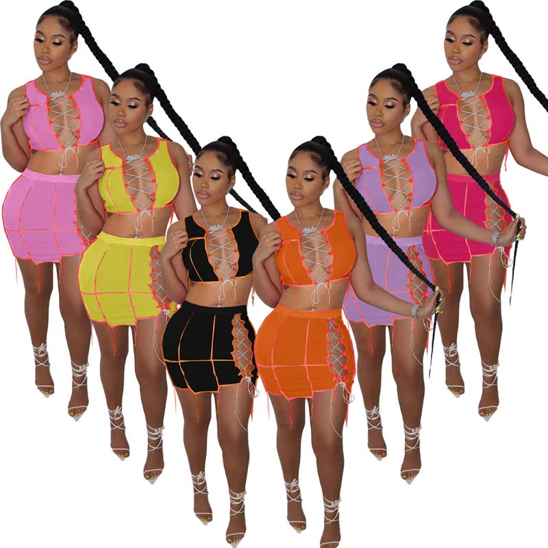 Women Two Piece Dress Bandage Summer Shorts Beach Clothing Sleeveless Skirt Sexy Night Club Wear Crop Top Mini Skirts Dresses Suit
Women Two Piece Dress Bandage Summer Shorts Beach Clothing Sleeveless Skirt Sexy Night Club Wear Crop Top Mini Skirts Dresses Suit