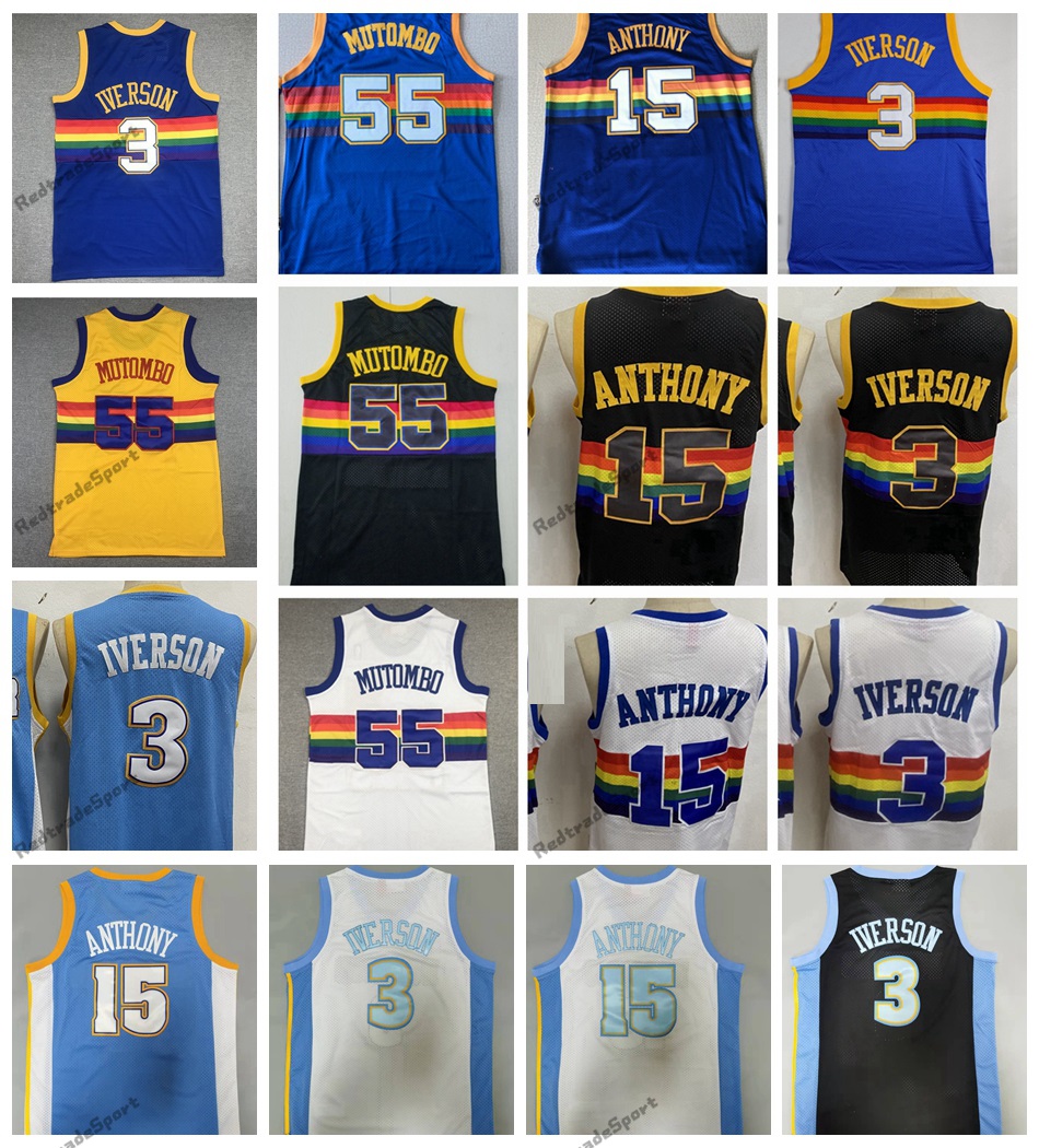 Vintage 1991-92 Basketball Jerseys Mens 55 Dikembe Mutombo 3 Allen Iverson 15 Carmelo Anthony Snow Mountain Light Blue Black Stitched Jersey S-XXL, White l3
Vintage 1991-92 Basketball Jerseys Mens 55 Dikembe Mutombo 3 Allen Iverson 15 Carmelo Anthony Snow Mountain Light Blue Black Stitched Jersey S-XXL, White l3