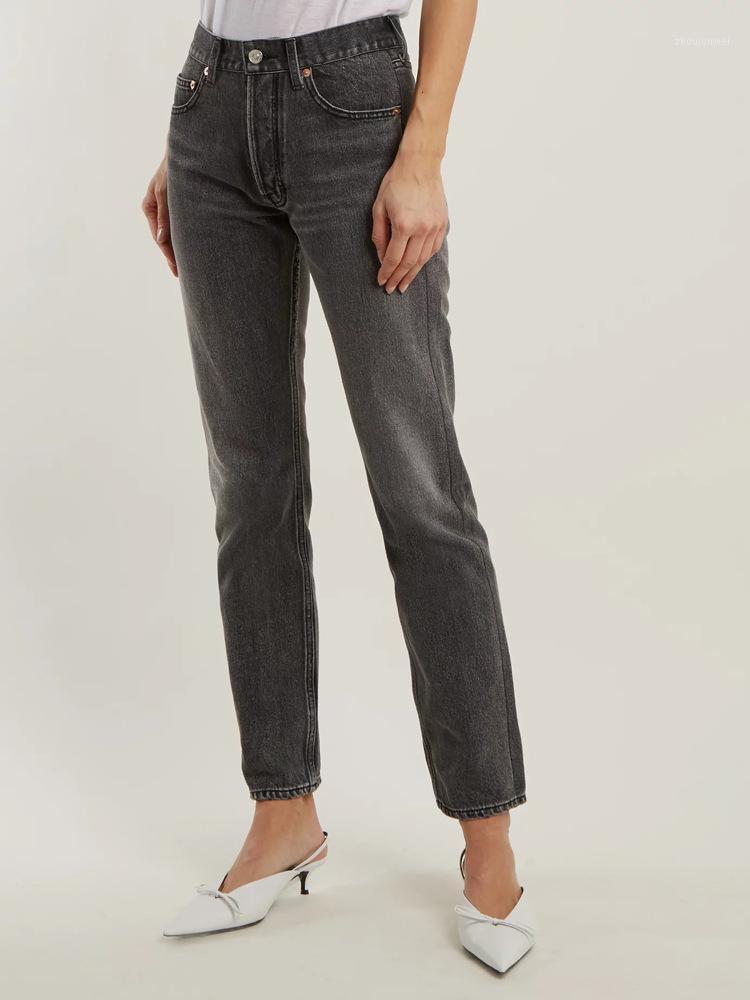 Women High Waist Jeans Female Autumn Winter Slim Straight Long Denim Pants Women's, As pic 
Women High Waist Jeans Female Autumn Winter Slim Straight Long Denim Pants Women's, As pic