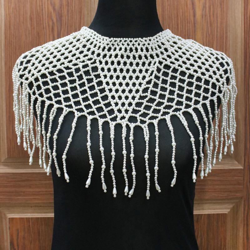 Chokers Pearl Tassel Necklace European And American High-end Bride Handmade Beads Model Shoulder Chain Jewelry
Chokers Pearl Tassel Necklace European And American High-end Bride Handmade Beads Model Shoulder Chain Jewelry