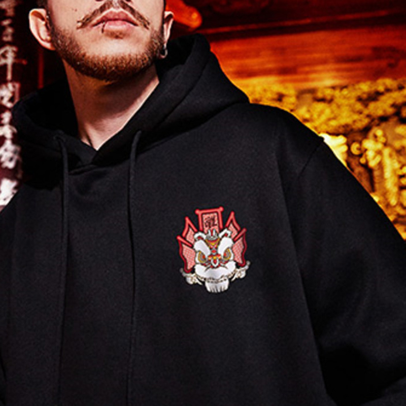 ZAZOMDE Streetwear Hoodies Men Sweatshirt Lion dance Print Autumn Hoodie Long Sleeve Hooded Cool Pullover Jumper Sweatshirts Men LJ201223
