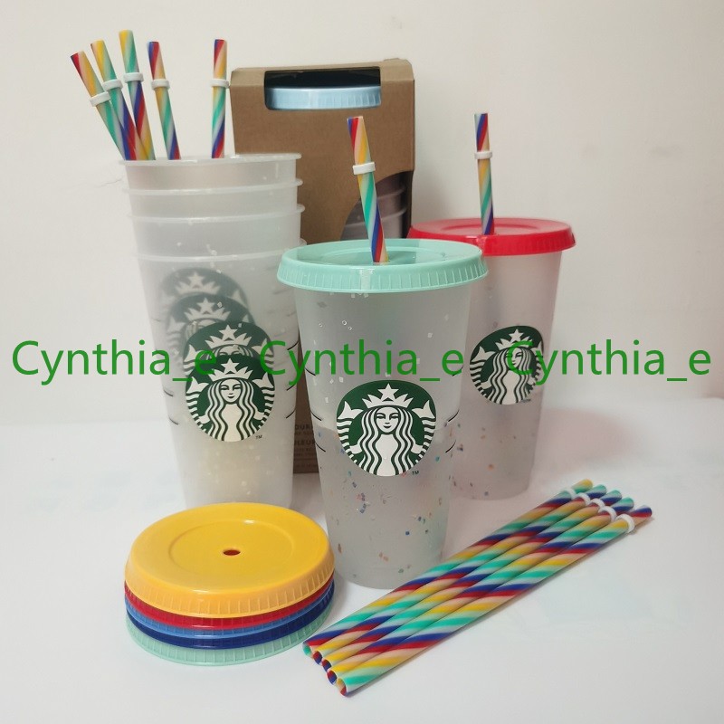 24OZ/710ml Starbucks Rainbow Plastic Cup Reusable Clear Drinking Tumblers Flat Bottom Cups Pillar Shape Lid Straw Mug Bardian
24OZ/710ml Starbucks Rainbow Plastic Cup Reusable Clear Drinking Tumblers Flat Bottom Cups Pillar Shape Lid Straw Mug Bardian