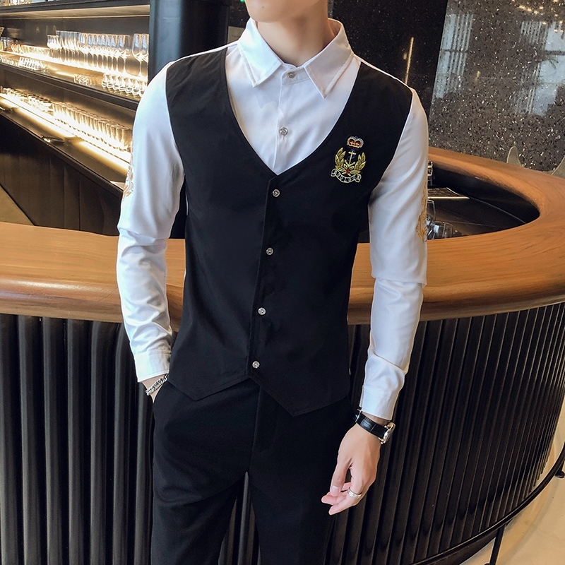 2021 New British Style Autumn Club Party Dj Fake Two-piece Shirt S-5xl Mens Casual Shirts Men Camiseta Masculina Tji0, Black
2021 New British Style Autumn Club Party Dj Fake Two-piece Shirt S-5xl Mens Casual Shirts Men Camiseta Masculina Tji0, Black