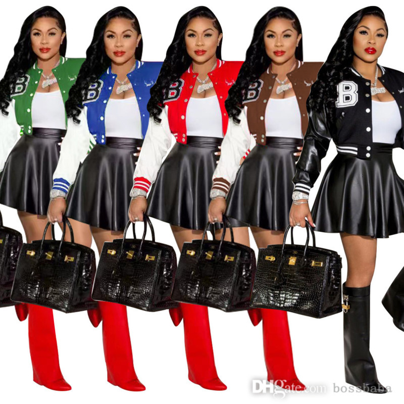 2022 New Arrivals Tracksuits Ladies Two Piece Dress Set Design women PU Leather Long Sleeve Panelled Letter Embroidery Varsity Jacket+ Short Skirt suit, Blue
2022 New Arrivals Tracksuits Ladies Two Piece Dress Set Design women PU Leather Long Sleeve Panelled Letter Embroidery Varsity Jacket+ Short Skirt suit, Blue