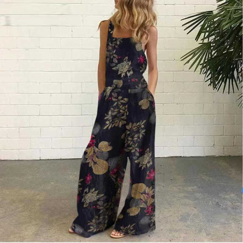 Women Summer Sexy Sleeveless Rompers Casual Loose Solid Party Playsuit Lady Backless Office Overalls Plus Size 5XL Jumpsuit 210526