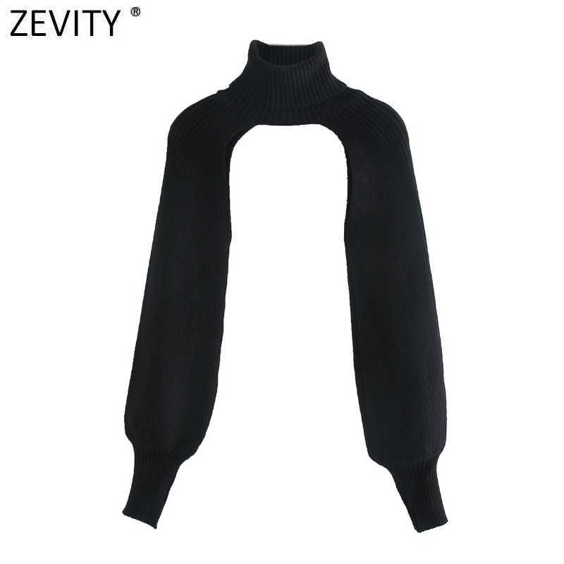 ZEVITY women high street turtleneck collar knitting sweater female long sleeve casual sweaters chic pullover tops S407 210603