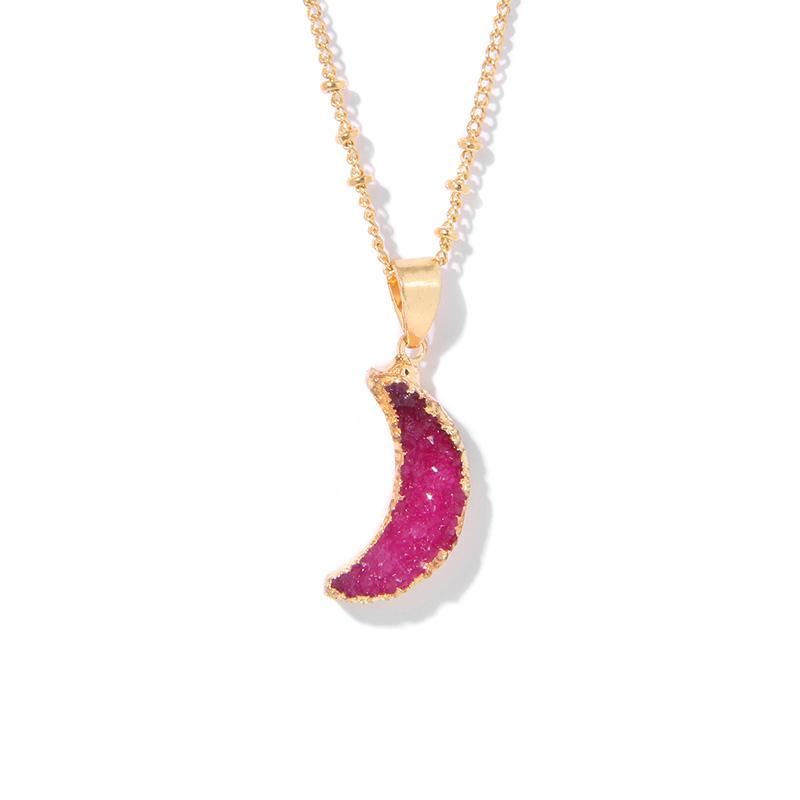 Chains Moon Necklace For Women Girl Dyed Druzy Stone Minerals Healing Energy Pendant Crescent Charm Clavicle Chain Jewellery
Chains Moon Necklace For Women Girl Dyed Druzy Stone Minerals Healing Energy Pendant Crescent Charm Clavicle Chain Jewellery