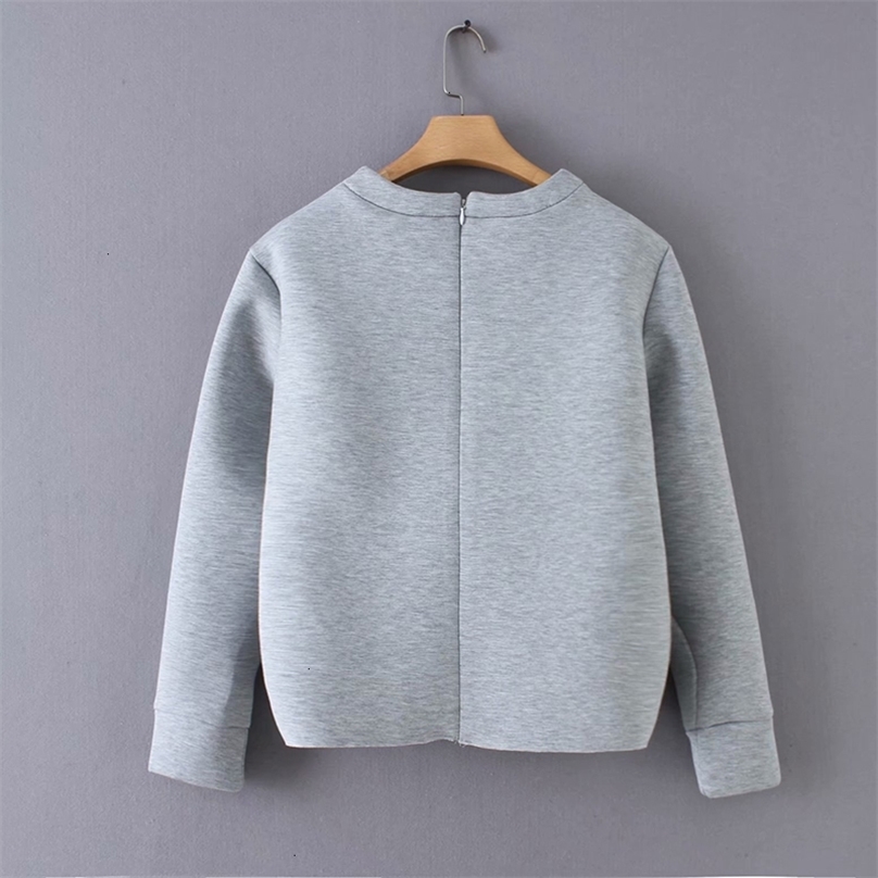 TWOTWINSTYLE Patchwork Applique Women's Sweatshirt O Neck Long Sleeve Oversized Pullovers Female Autumn Winter Fashion 201216