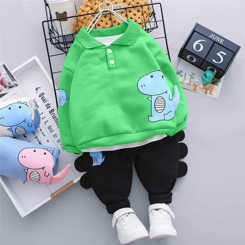 0-4 years High quality boy clothing set autumn winter fashion cartoon thicken kid children toddler baby 210615