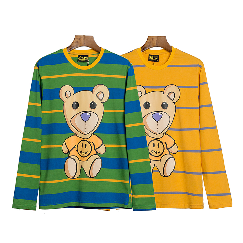 2 Colors Mens Designer T Shirt Drew Tee Bear Print Stripe Long Sleeve High Street Top Casual Fashion Male Clothing
2 Colors Mens Designer T Shirt Drew Tee Bear Print Stripe Long Sleeve High Street Top Casual Fashion Male Clothing
