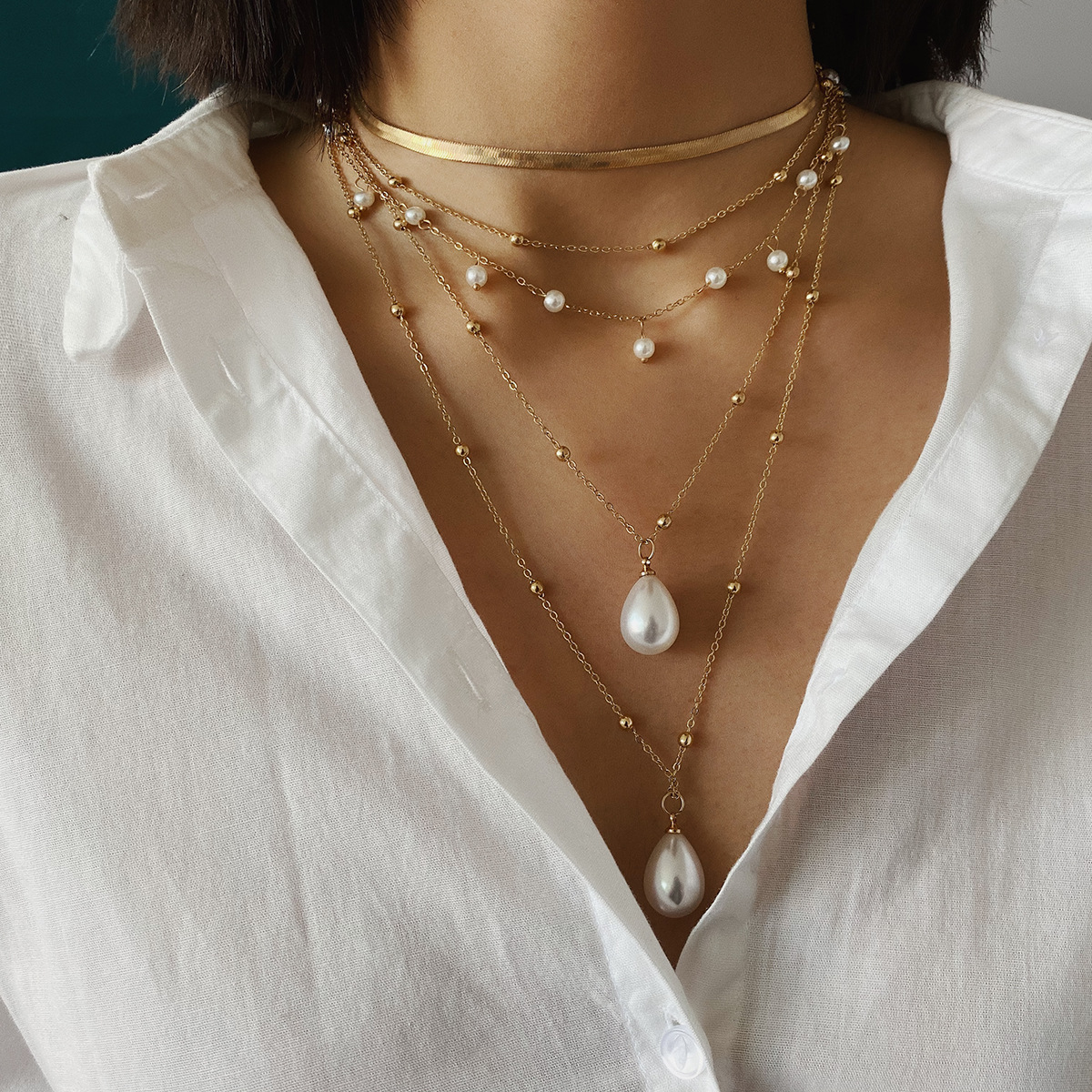 Promotion fashion jewelry temperament imitation pearl chain necklace mix and match necklace geometric retro multi-layer personality necklace
Promotion fashion jewelry temperament imitation pearl chain necklace mix and match necklace geometric retro multi-layer personality necklace
